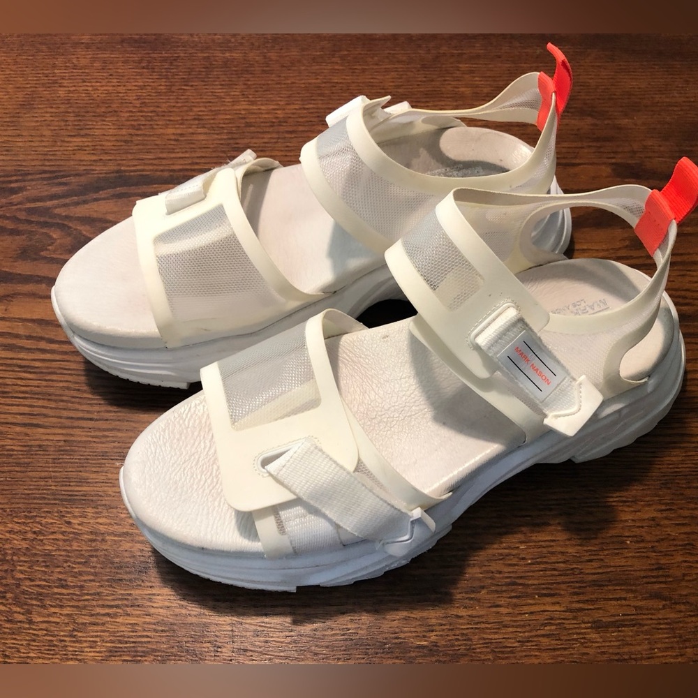 Chunky White Strap Sandals size 9